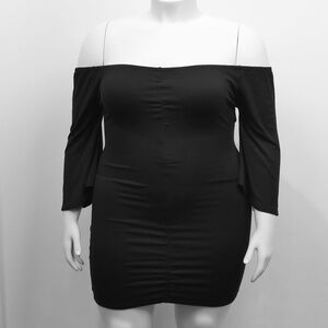 Torrid Plus 2X Off Shoulder Little Black Dress w 3/4 Sleeve NWOT